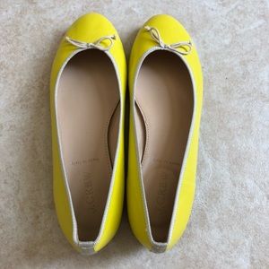 Yellow Leather Ballet Flats J.CREW Size 7